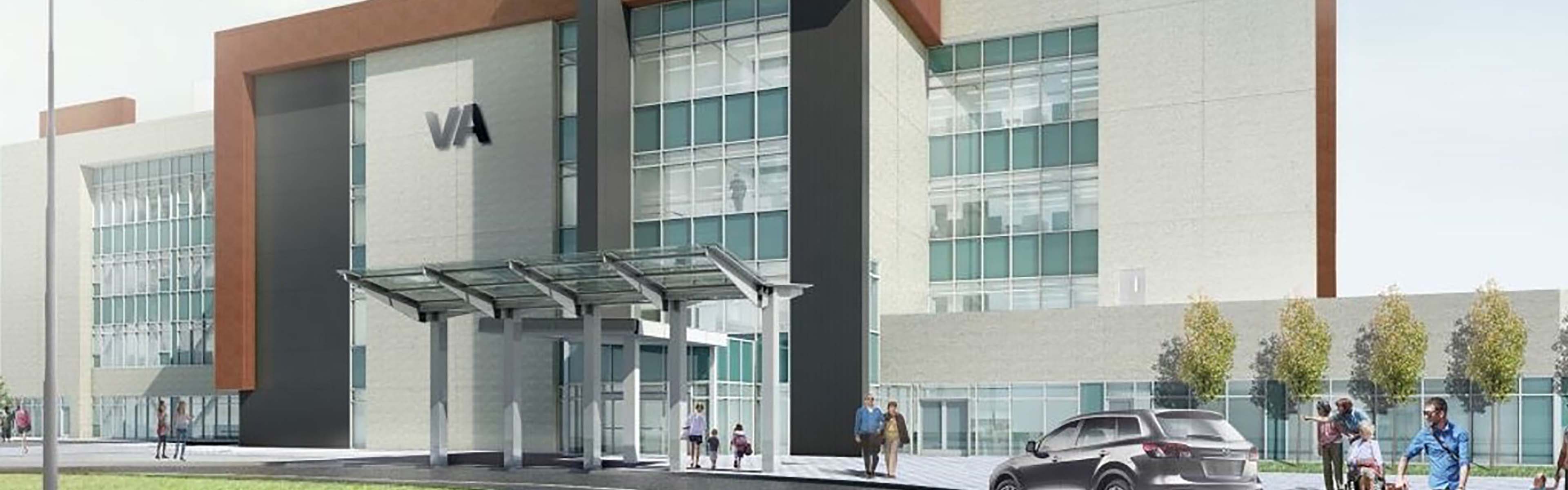 an artist's rendering of the completed VA Stockton Community Based Outpatient Clinic